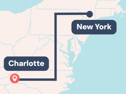 New York, NY → Charlotte, NC